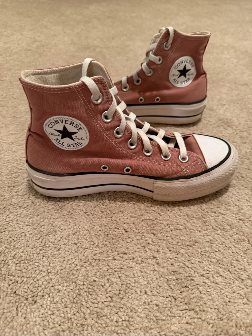 Converse Chuck Taylor All Star Lift Platform High-Top Sneakers dusty pink 6.5